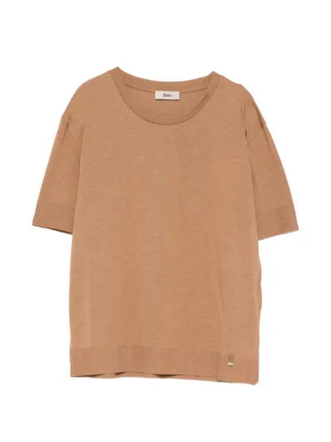 Herno crew-neck short-sleeve T-shirt Brown JG000223D