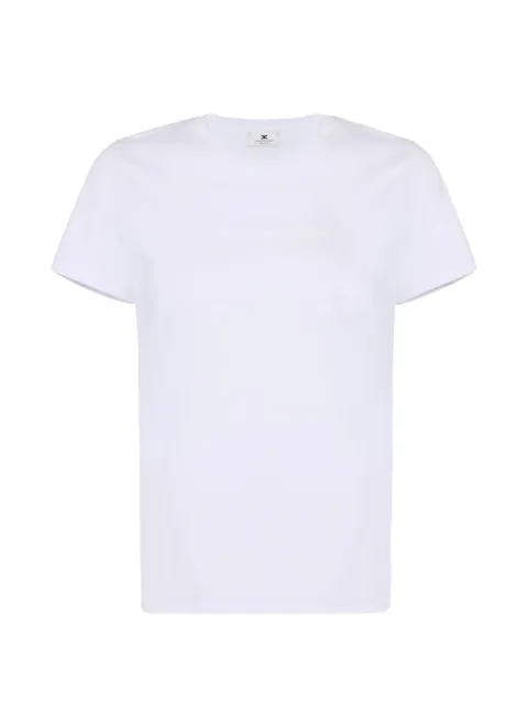 Elisabetta Franchi jersey T-shirt with embroidered logo Neutrals MA71G61E2