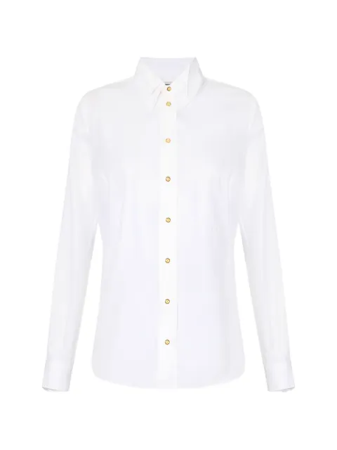 Elisabetta Franchi double-collar logo-embroidered shirt White CA12561E2