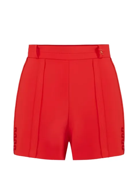 Elisabetta Franchi shorts in lightweight crêpe fabric with raw-edge fabric Red SH00761E2
