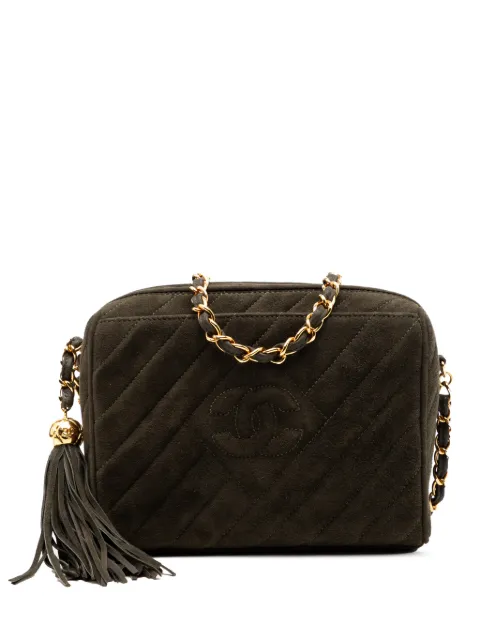 CHANEL Pre-Owned 1994-1996 quilted tassel camera bag Green 80M49HWLD9S407QH
