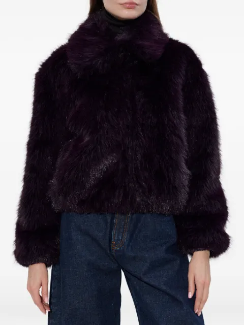 Kate Spade faux-fur collar jacket Purple KN462