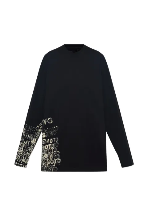 Y-3 graphic long-sleeved T-shirt Black KR2239