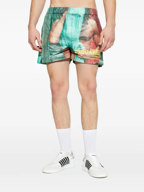 DSQUARED2 x Tom Bianchi graphic-print swim shorts Blue S74MU0960D10014
