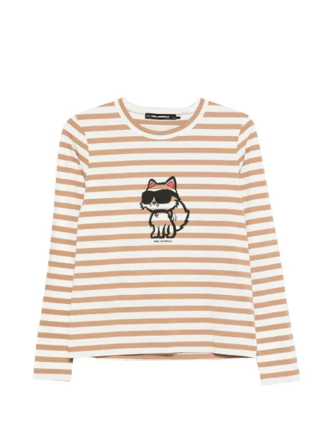 Karl Lagerfeld striped-detail long-sleeve top White A1W171372NJ