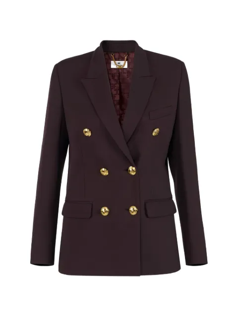 Elisabetta Franchi gabardine double-breasted jacket Brown GI20061E2