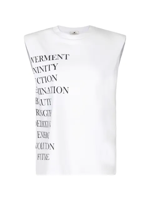 Elisabetta Franchi jersey T-shirt with lettering print White MA70P61E2