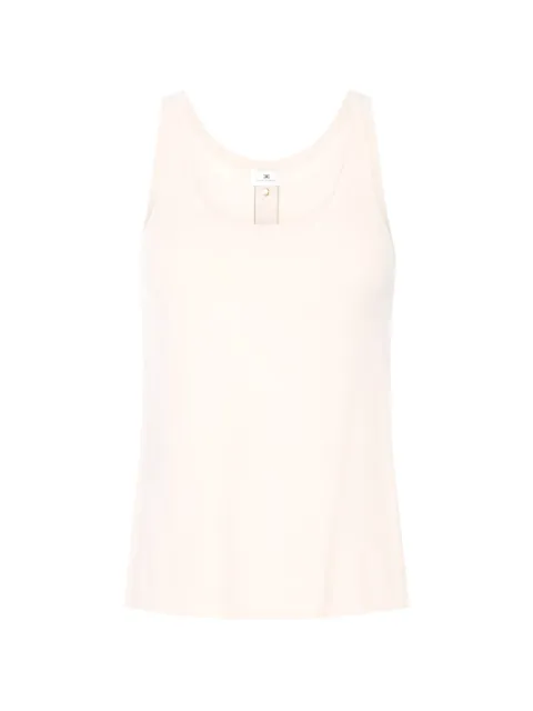 Elisabetta Franchi knit fabric top with shiny viscose bands Neutrals TK72S61E2