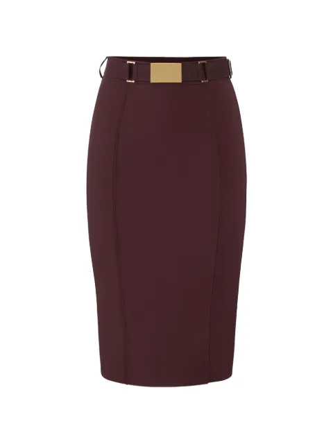 Elisabetta Franchi skirt in technical bi-elastic fabric with belt Brown GO15961E2