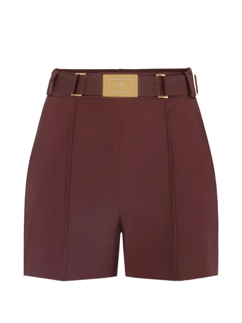 Elisabetta Franchi shorts in technical bi-elastic fabric with belt Brown SH00861E2