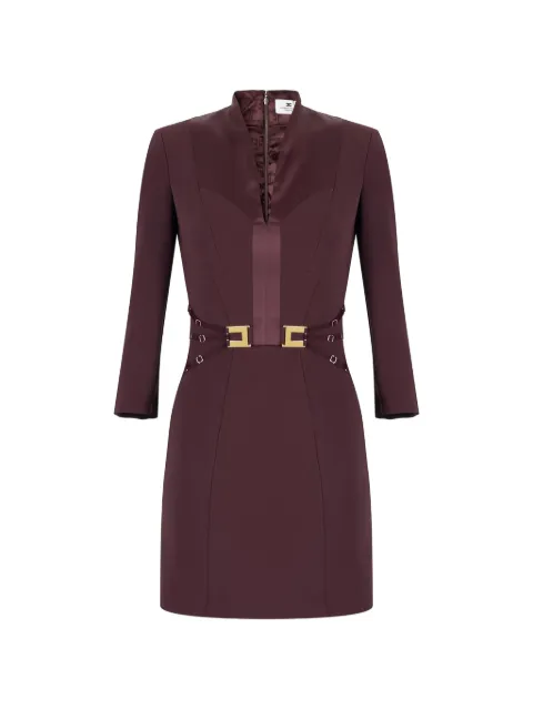 Elisabetta Franchi dress in double layer stretch crêpe fabric with elastic straps Brown AB86961E2