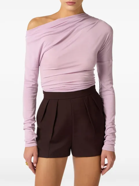 Elisabetta Franchi top in lightweight jersey fabric with embroidered logo Pink MD94B61E2