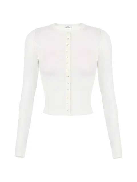 Elisabetta Franchi cardigan in lightweight jersey fabric with embroidered logo White MD95B61E2
