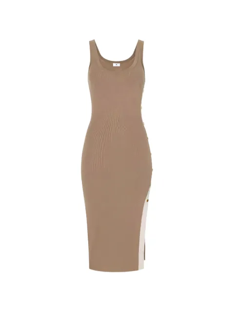 Elisabetta Franchi dress in knit fabric with shiny viscose bands Neutrals AM03S61E2