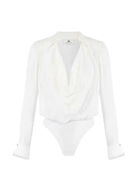 Elisabetta Franchi bodysuit in viscose georgette fabric White CB00261E2