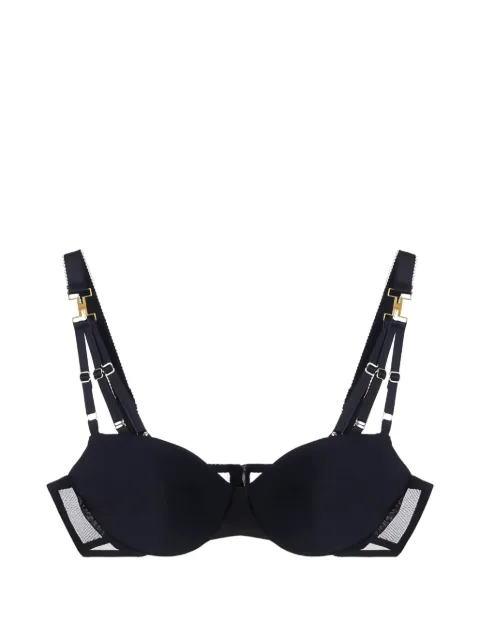 Elisabetta Franchi jersey and tulle bra with elastic straps Black RG00361E2