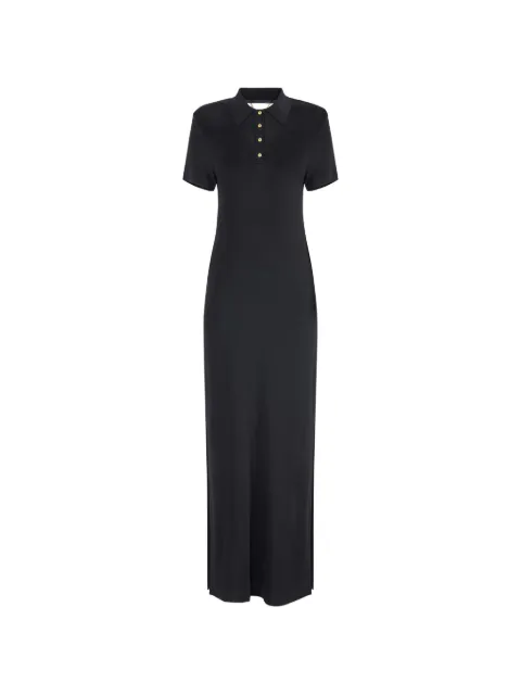 Elisabetta Franchi polo-shirt cut-out knit maxi dress Black AM21S61E2