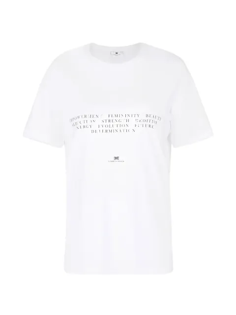 Elisabetta Franchi jersey T-shirt with embroidery and print White MA69P61E2