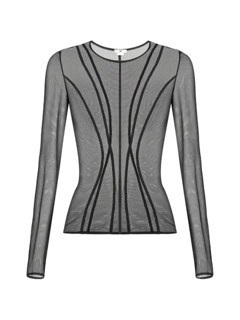 Elisabetta Franchi tulle top with bustier cuts Black MD02161E2