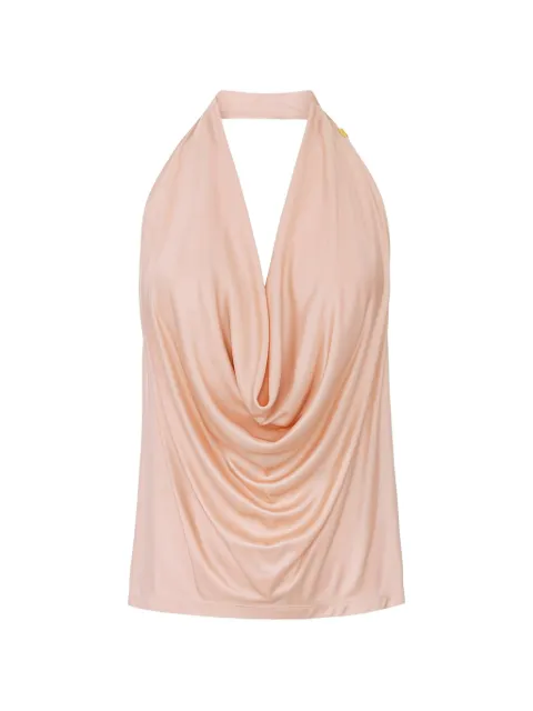 Elisabetta Franchi top in shiny viscose jersey fabric Neutrals CN00861E2