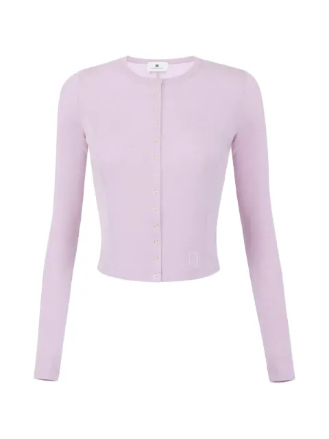 Elisabetta Franchi cardigan in lightweight jersey fabric with embroidered logo Purple MD95B61E2