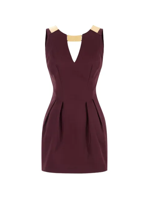 Elisabetta Franchi mini dress in gabardine fabric with jewel detail Brown AB85661E2