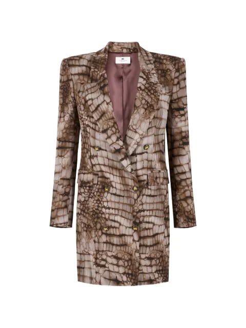Elisabetta Franchi dress in lightweight jersey fabric with alligator print Brown AB92761E2