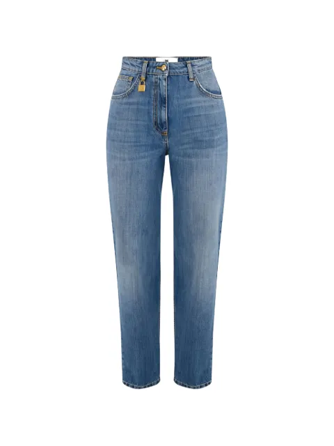 Elisabetta Franchi balloon jeans with jewelled padlock Blue PJ27D61E2