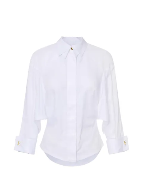 Elisabetta Franchi jacquard cotton shirt with cufflinks White CA14161E2