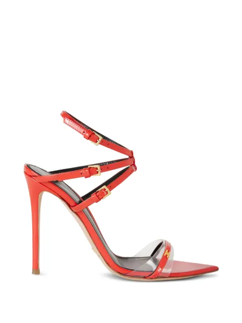 Elisabetta Franchi leather sandals with straps Red SA49L61E2
