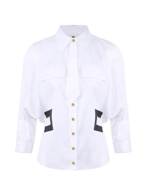 Elisabetta Franchi cotton shirt with small tie White CA15561E2