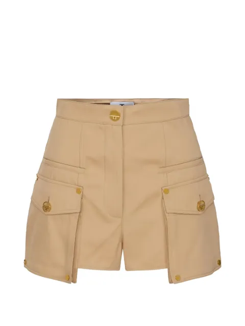 Elisabetta Franchi cotton gabardine shorts with cargo pockets Neutrals SH00661E2