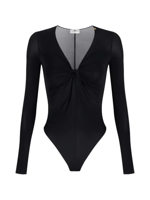 Elisabetta Franchi crêpe jersey bodysuit with draping Black BO01261E2