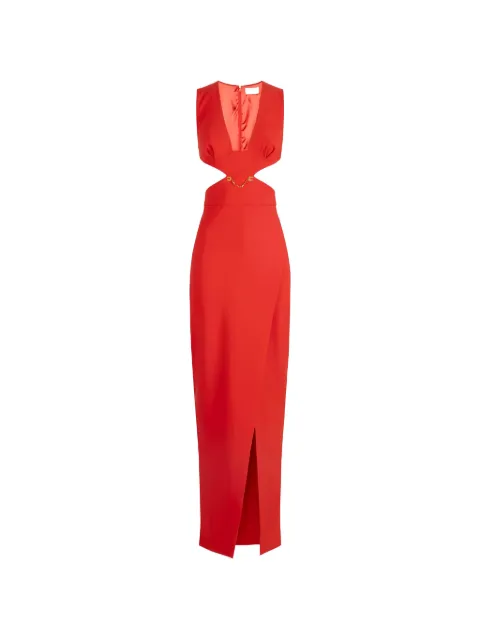 Elisabetta Franchi Red Carpet dress in lightweight crêpe fabric with cut-outs Red ABR0261E2