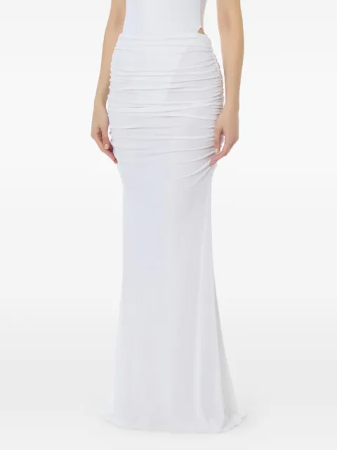 Elisabetta Franchi Crêpe jersey skirt with draping White GO16261E2