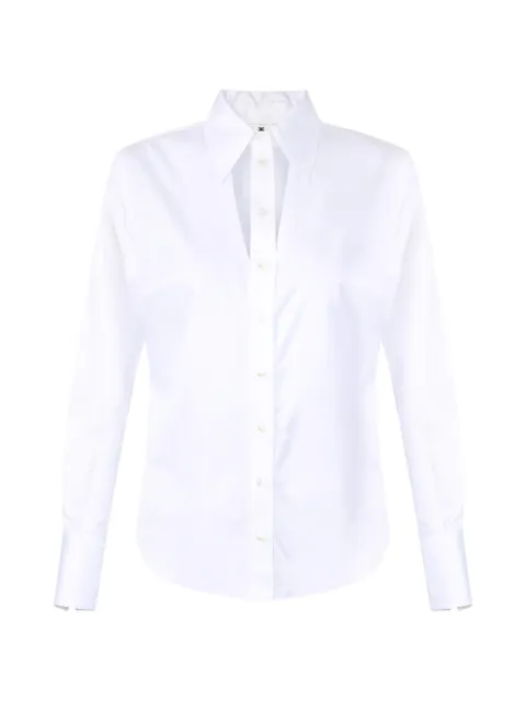Elisabetta Franchi cotton shirt with cut-out and embroideries White CA12861E2