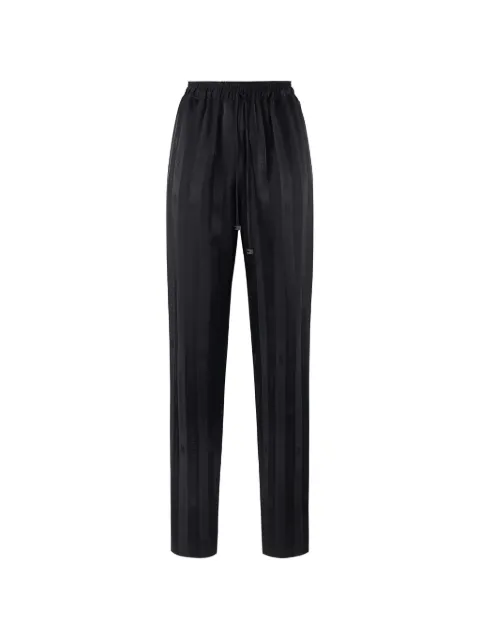 Elisabetta Franchi satin trousers with jacquard stripes Black PA15661E2