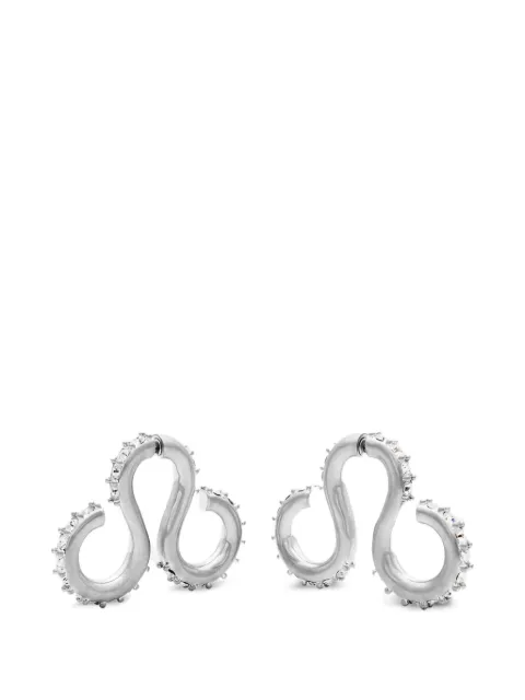 Hugo Kreit curled-design earrings Silver HKCUREARGEMSLV