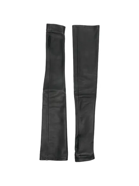 MITILIANE COUTURE fingerless leather long gloves Black 13004