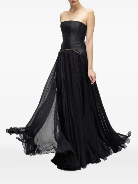 ARAFTU strapless embellished gown Black RO8221125