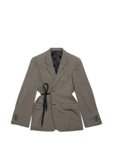 Balenciaga checked tie blazer Neutrals 857365PCEXTTO38