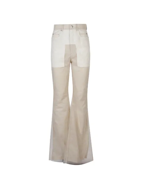 Rick Owens panelled flared trousers Neutrals RO01F6329TUCV