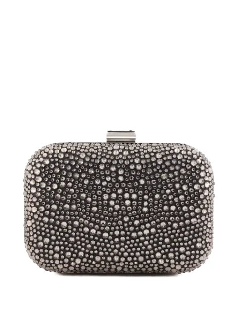 Gemy Maalouf crystal-embellished crepe clutch bag Grey GMS247269BG10
