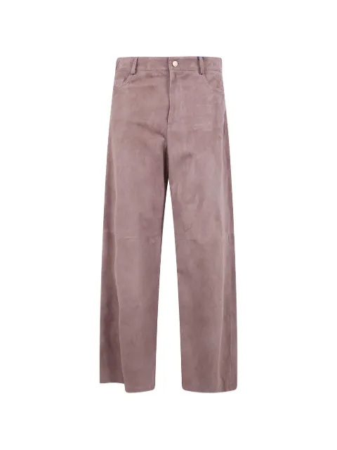 'S Max Mara pocketed leather straight trousers Brown 2619431011600