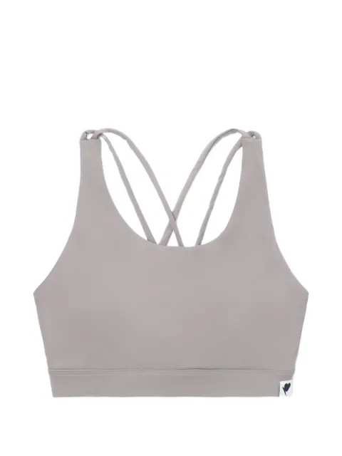 A BATHING APE® crossover straps sport bras Grey 00CUWL702304L