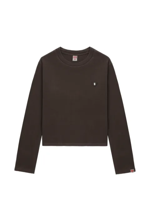 A BATHING APE® long sleeve appliqué T-shirt Brown 00CLTL702304L