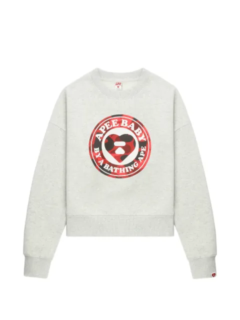 A BATHING APE® Round Camo heart-print sweatshirt Grey 00CSWL702321L