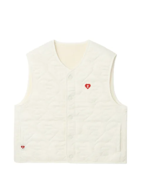 A BATHING APE® quilted heart appliqué gilet Neutrals 00CHJL702302L