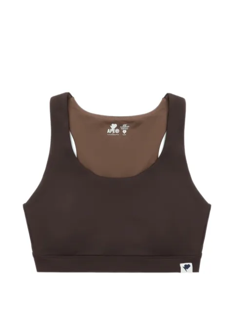 A BATHING APE® scoop-neck sport bra Brown 00CUWL702303L