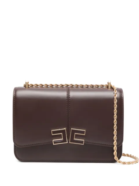 Elisabetta Franchi shoulder bag with logo detail Brown BS91A61E2